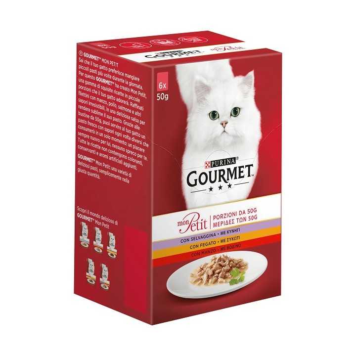 Gourmet Mon Petit (Selvaggina, Fegato, Manzo) 6 X 50 Gr.