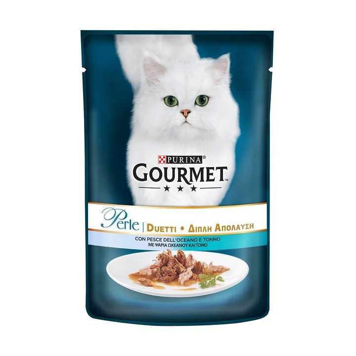 Gourmet Perle Duetti Con Pesce Dell'Oceano & Tonno 85 Gr.