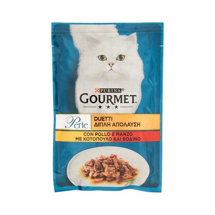 Gourmet Perle Duetti Con Pollo & Manzo 85 Gr.