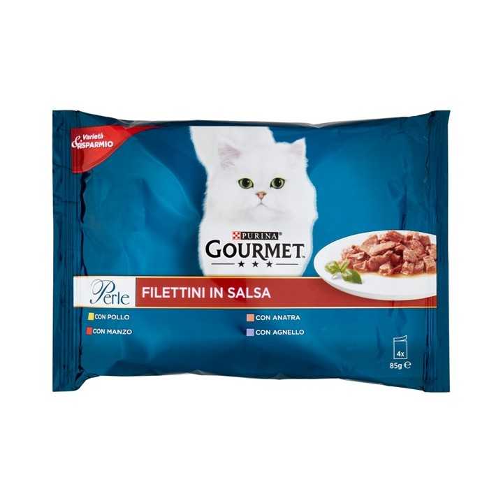 Gourmet Perle Filetti In Salsa (Manzo, Pollo, Anatra, Agnello) 4 X 85 Gr.