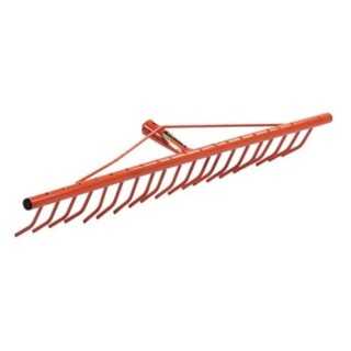 Rastrello Per Erba E Spiaggia 20 Denti 72 cm in Acciaio Verniciato Arancione (Senza Manico)  - Brixo