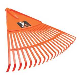 Scopa Erba e Foglie in Polipropilene Arancione Ergo Light 20 Denti 50Cm (Senza Manico) - Brixo