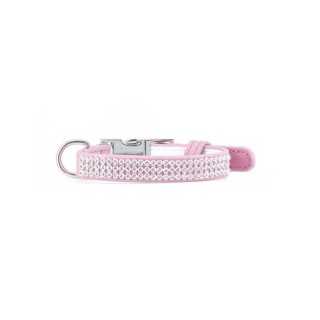 Julius-K9 Collare Paris Similpelle Con Strass (1,5 X 35-48 Cm.) Rosa