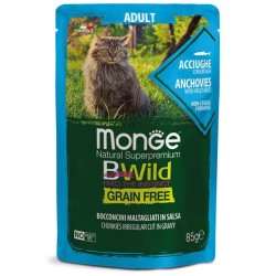 Monge Bwild Cat Grain Free Adult Bocconcini Acciughe & Ortaggi 85 Gr.