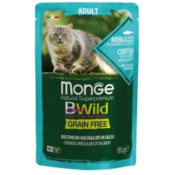 Monge Bwild Cat Grain Free Adult Bocconcini Merluzzo