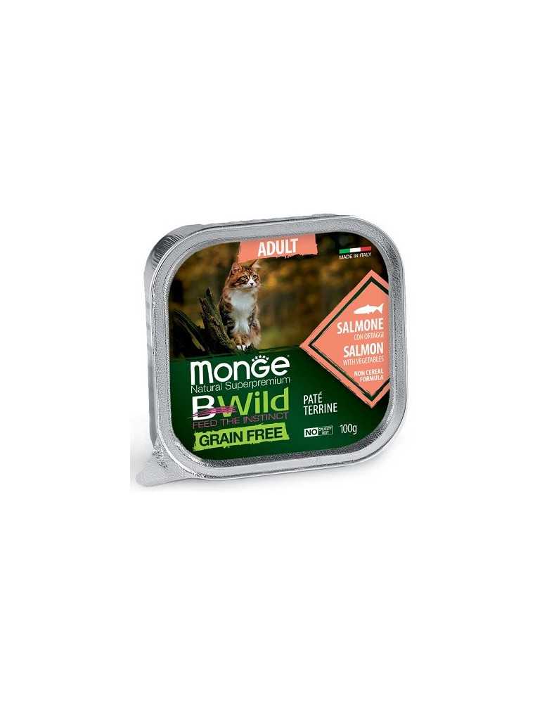 Monge Bwild Cat Grain Free Adult Pate' Salmone & Ortaggi 100 Gr.