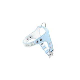 Julius-K9 Pettorina Paris Similpelle Con Strass (1,5 X 25-33 / 33-40 Cm.) Azzurro