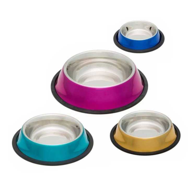 Leopet Ciotola Antiscivolo In Acciaio Inox Glow (Diam. 17,5 Cm. / 700 Ml.)