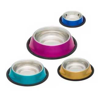 Leopet Ciotola Antiscivolo In Acciaio Inox Glow (Diam. 18 Cm. / 900 Ml.)