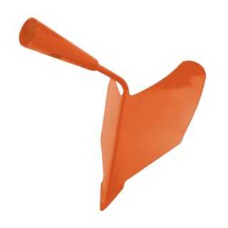 Vomere Triangolare Lama 20X27X11 Cm Acciaio Stampato Verniciato Arancione Aratro Manuale Zappa da Scavo - (Senza Manico) - Brixo