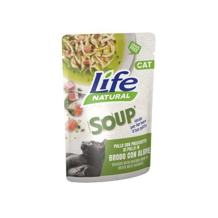 Life Cat Busta Soup Pollo Con Prosciutto In Brodo Con Alghe 60 Gr.