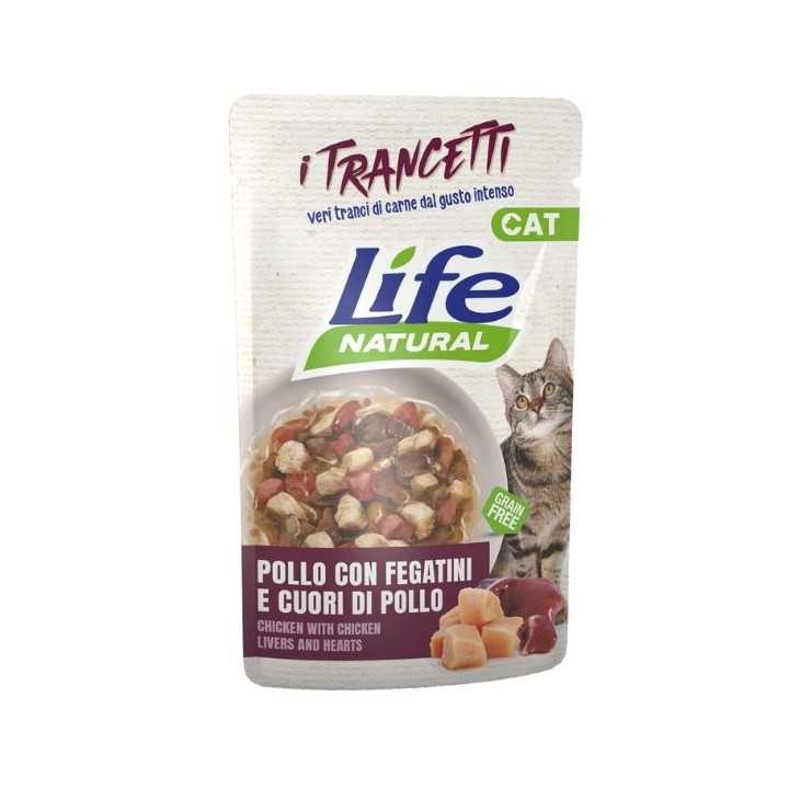 Life Cat Busta Trancetti Pollo Con Cuore & Fegatini 55 Gr.
