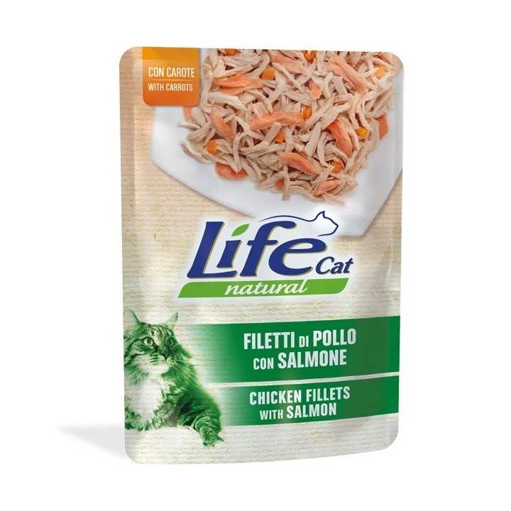 Life Cat Natural Busta Pollo Con Salmone & Carote 70 Gr.