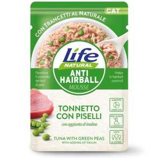 Life Cat Natural Mousse Anti-Hairball Tonnetto & Piselli 70 Gr.