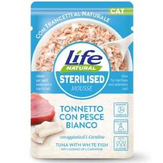 Life Cat Natural Mousse Sterilised Tonnetto & Pesce Bianco 70 Gr.