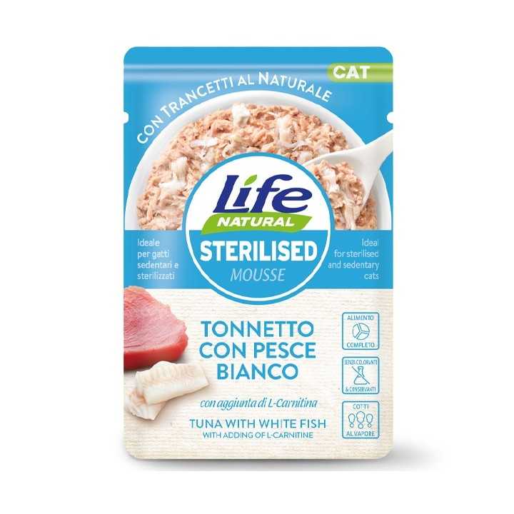 Life Cat Natural Mousse Sterilised Tonnetto & Pesce Bianco 70 Gr.