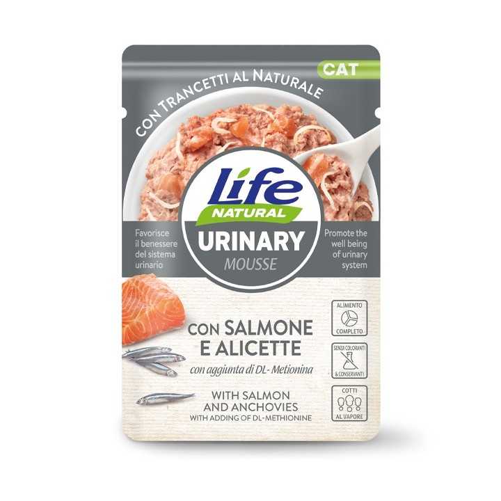 Life Cat Natural Mousse Urinary Salmone & Alicette 70 Gr.