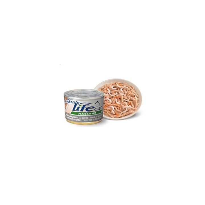 Life Cat Natural Ricette Tonno Con Alicette & Surimi 150 Gr.