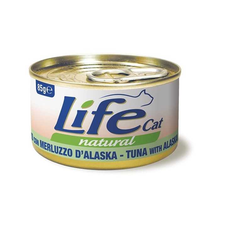 Life Cat Natural Tonno Con Merluzzo D'Alaska 85 Gr.