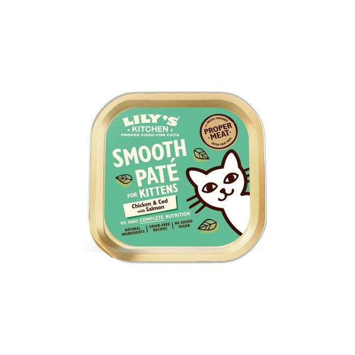Lily'S Kitchen Cat Smooth Pate' Kitten Pollo, Merluzzo & Salmone 85 Gr.