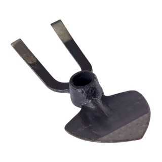 Zappa a Punta Doppia Zappino Cuore e Bidente in Acciaio Forgiato 600 Gr Con Occhiolo 30 mm (Senza Manico) - Brixo