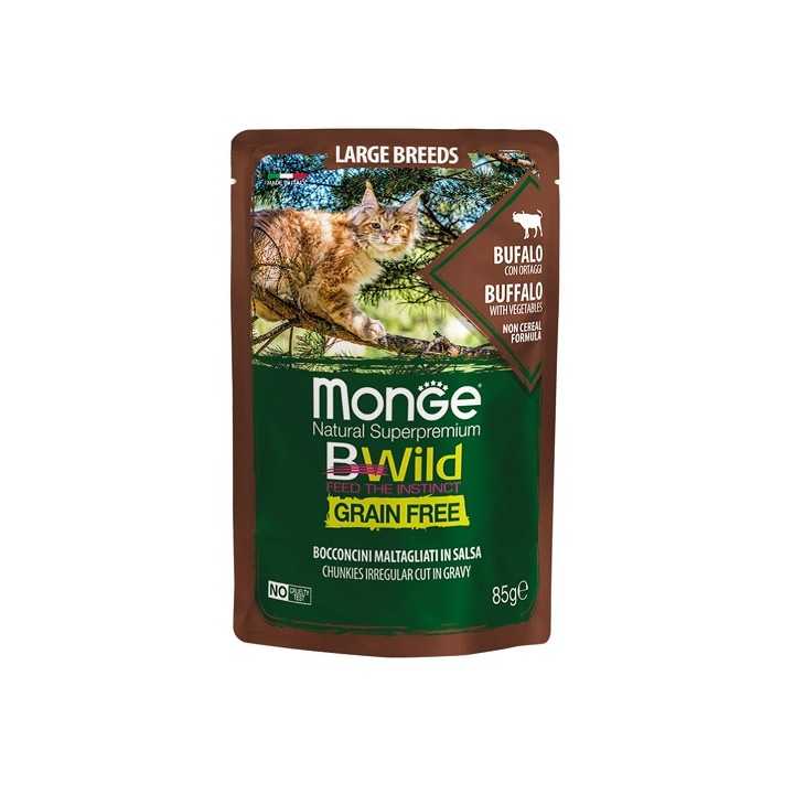 Monge Bwild Cat Grain Free Adult Large Breeds Bocconcini Bufalo & Ortaggi 85 Gr.