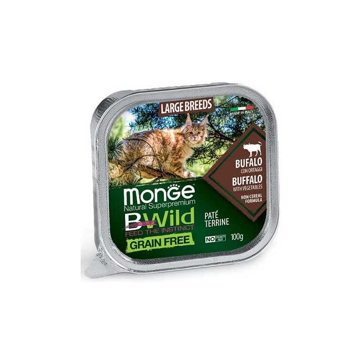 Monge Bwild Cat Grain Free Adult Large Breeds Pate' Bufalo & Ortaggi 100 Gr.