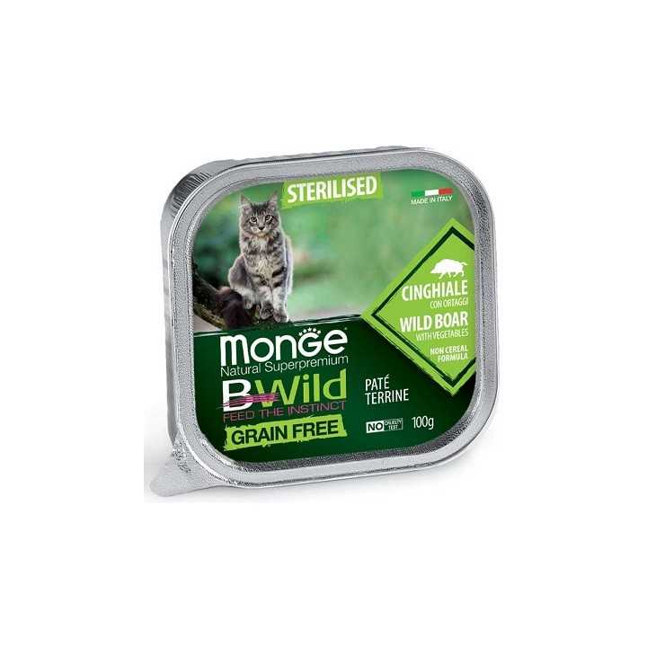 Monge Bwild Cat Grain Free Sterilised Pate' Cinghiale & Ortaggi 100 Gr.