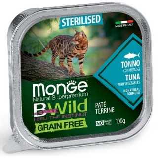 Monge Bwild Cat Grain Free Sterilised Pate' Tonno & Ortaggi 100 Gr.
