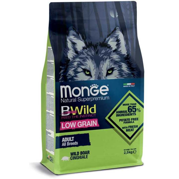 Monge Bwild Dog Low Grain Adult Cinghiale 2,5 Kg.