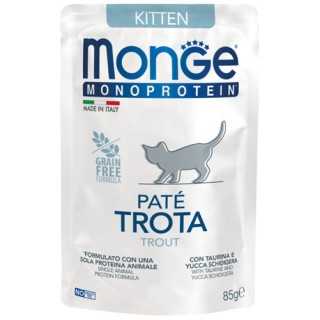 Monge Cat Monoprotein Pate' Kitten Trota 85 Gr.