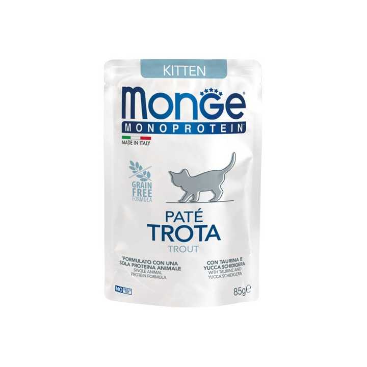 Monge Cat Monoprotein Pate' Kitten Trota 85 Gr.