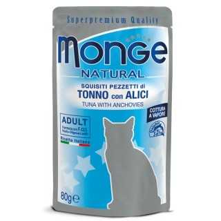 Monge Cat Natural Adult Buste Tonno Con Alici 80 Gr.