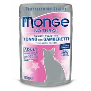 Monge Cat Natural Adult Buste Tonno Con Gamberi 80 Gr.