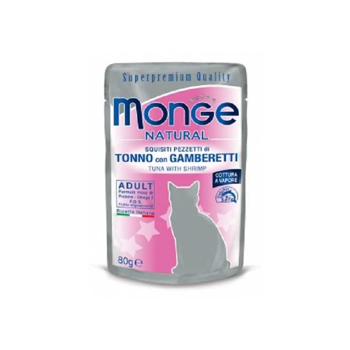 Monge Cat Natural Adult Buste Tonno Con Gamberi 80 Gr.