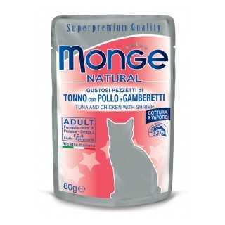 Monge Cat Natural Adult Buste Tonno Con Pollo & Gamberetti 80 Gr.