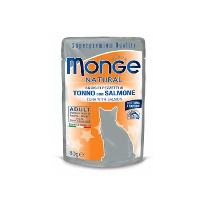 Monge Cat Natural Adult Buste Tonno Con Salmone 80 Gr.