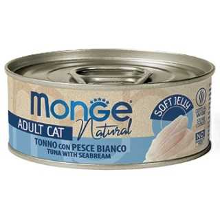 Monge Cat Natural Adult Jelly Tonno Con Pesce Bianco 80 Gr.