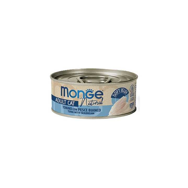 Monge Cat Natural Adult Jelly Tonno Con Pesce Bianco 80 Gr.