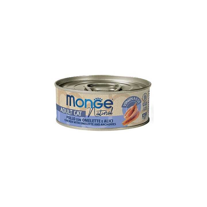 Monge Cat Natural Adult Pollo Con Omelette & Alici 80 Gr.