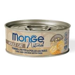 Monge Cat Natural Adult Tonno & Petto Di Pollo Con Mais 80 Gr.