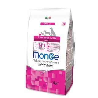 Monge Daily Line Extra Small Adult Ricco Di Pollo 3 Kg.