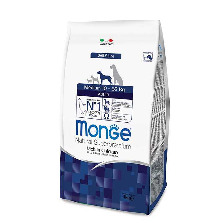 Monge Daily Line Medium Adult Ricco Di Pollo 12 Kg.