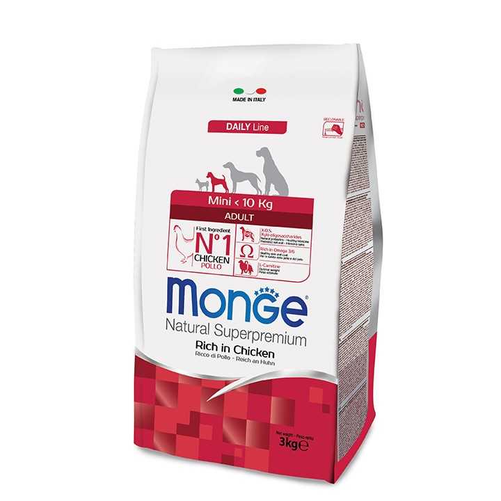 Monge Daily Line Mini Adult Ricco Di Pollo 7,5 Kg.