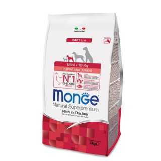 Monge Daily Line Mini Puppy & Junior Ricco Di Pollo 3 Kg.
