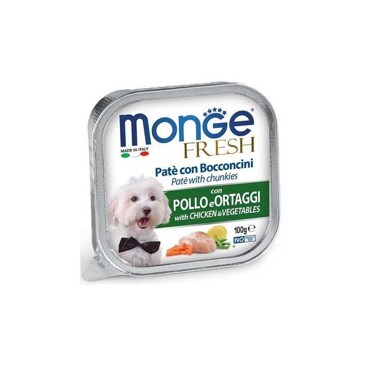 Monge Fresh Pate' E Bocconcini Con Pollo & Ortaggi 100 Gr.