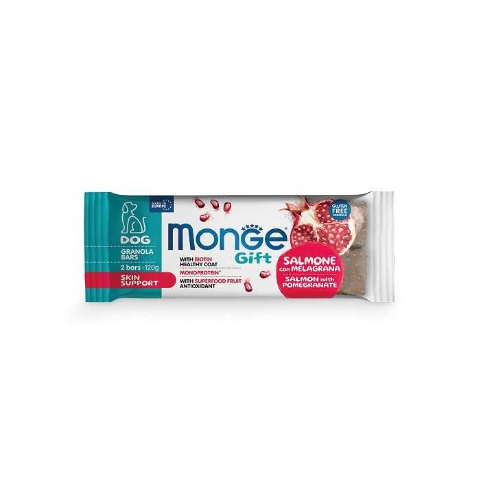 Monge Gift Granola Bar Skin Support Salmone & Melagrana 120 Gr. / 2 Pz.
