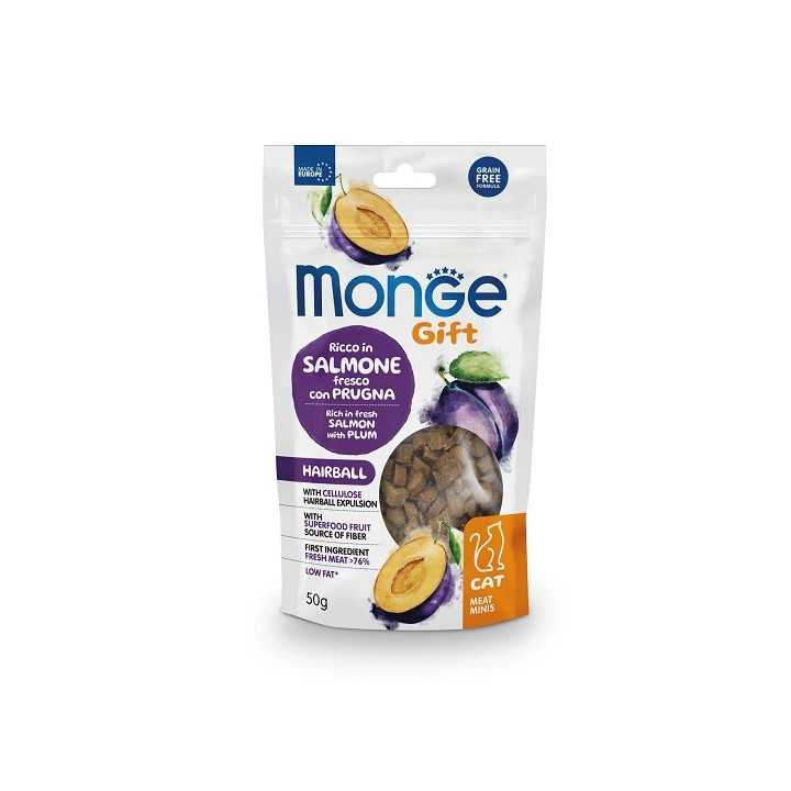 Monge Gift Meat Minis Hairball Salmone & Prugna 50 Gr.