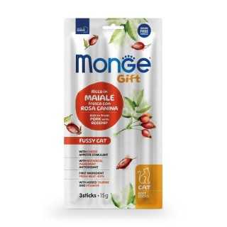 Monge Gift Soft Sticks Fussy Maiale & Rosa Canina 15 Gr. / 3 Pz.
