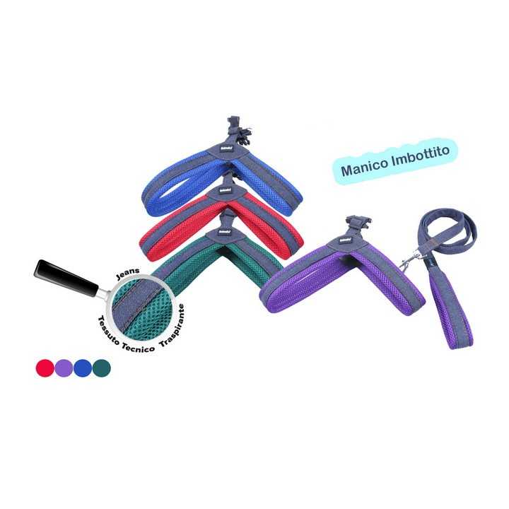 Also Parure Tecnica + Pettorina In Jeans Tg. M (2 X 120 Cm.)